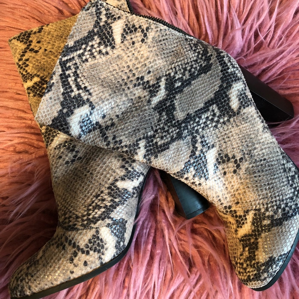 Snakeskin booties that are to die for